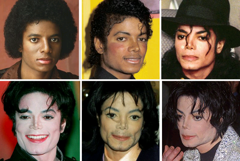 michael jackson changing faces