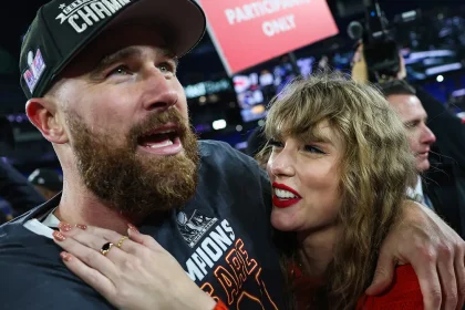 Travis Kelce and Taylor Swift AFC Championship GettyImages 1970250110 H 2024 (1)